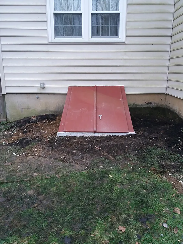 freshly installed cellar door