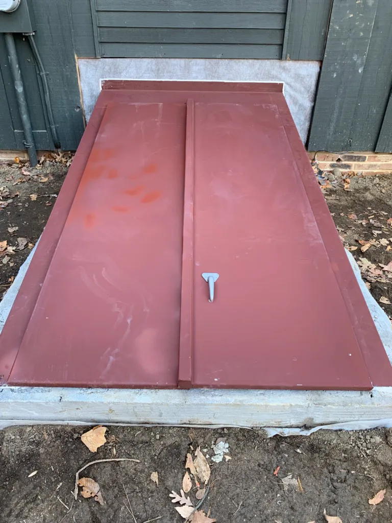 freshly installed cellar door