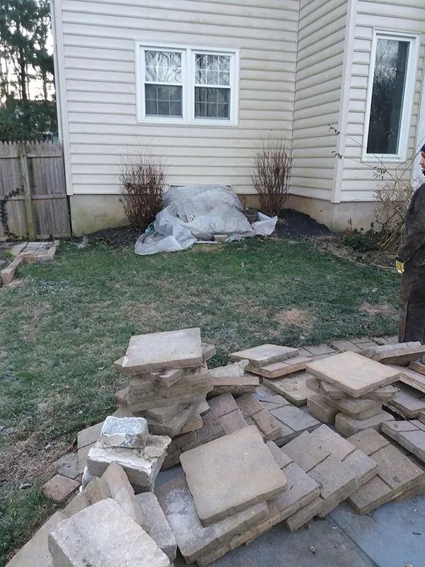tarp covered cellar door entrance